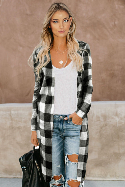 Print Colorblock Long Cardigan